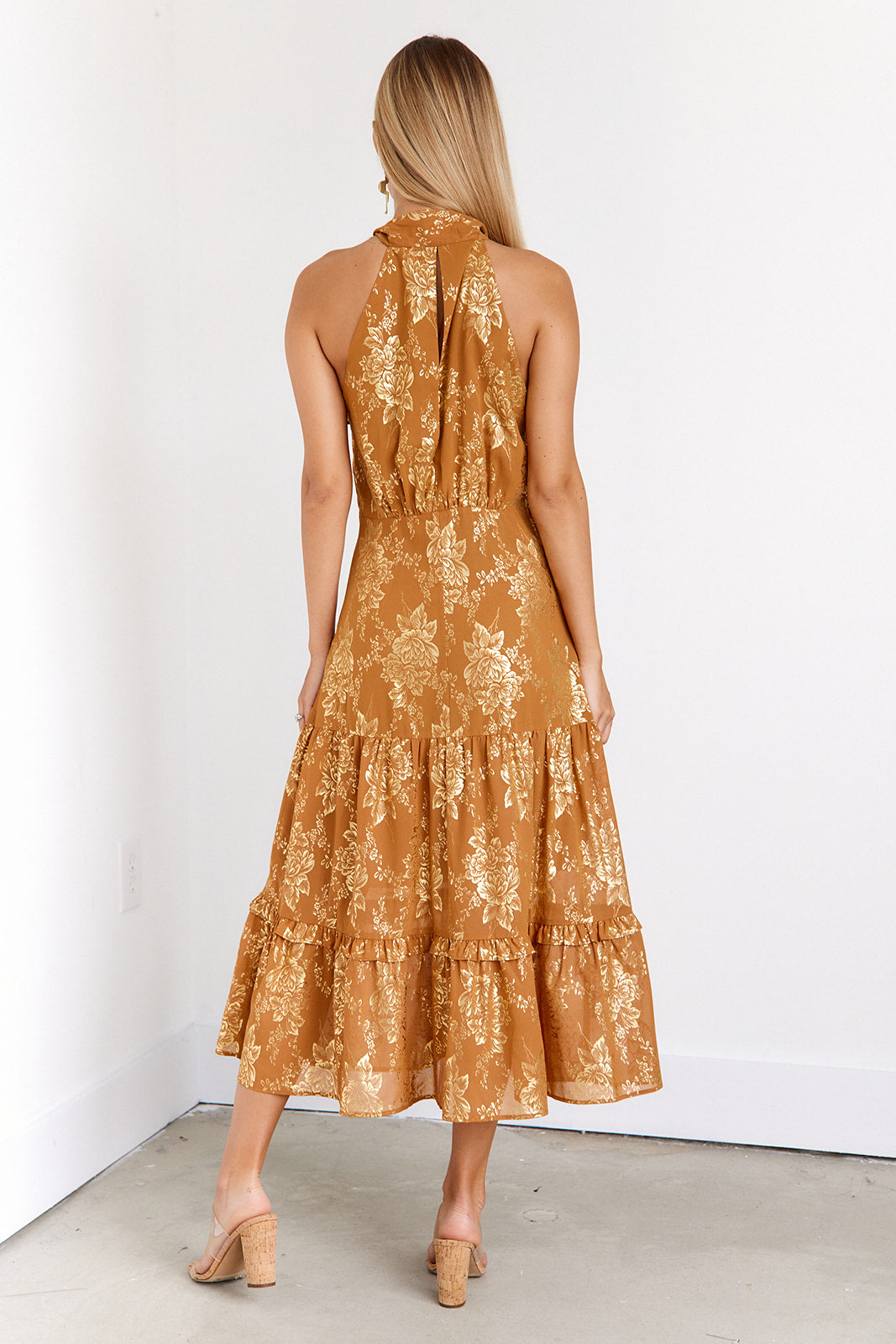 Amanda Tie Neck Maxi Dress