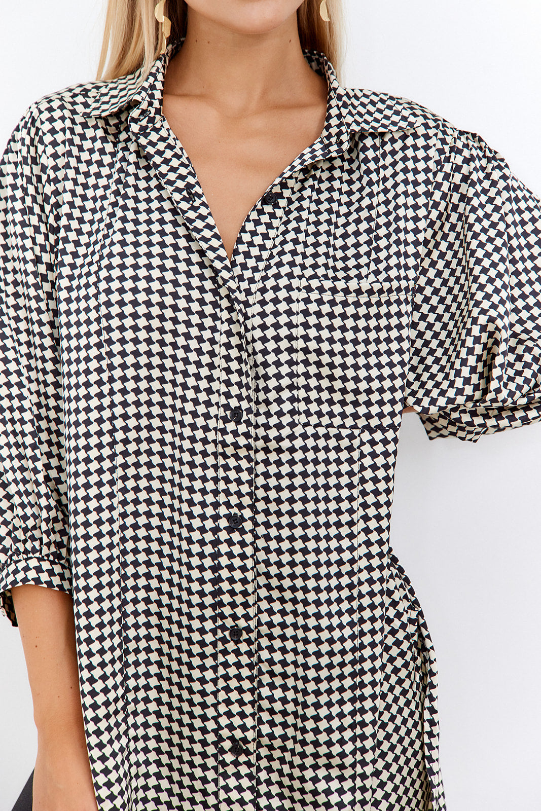 Larisa Houndstooth Printed Tunic