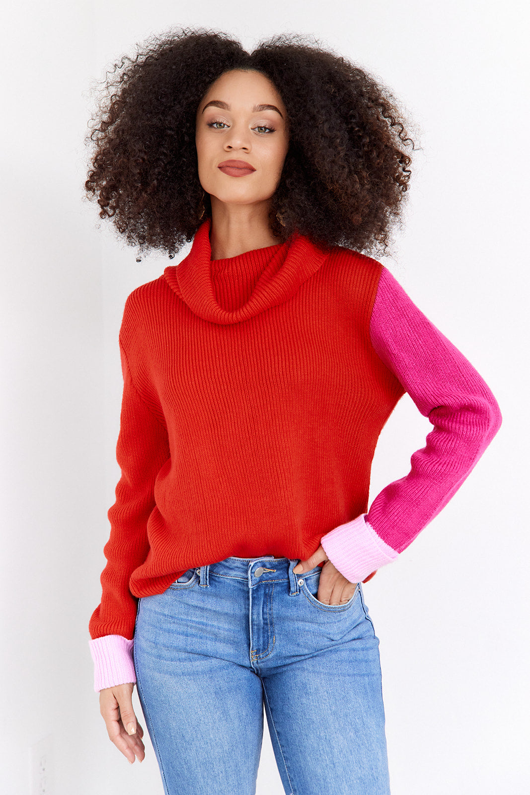 SALE - Spruce Contrast Sleeve Sweater