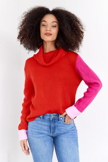 SALE - Spruce Contrast Sleeve Sweater