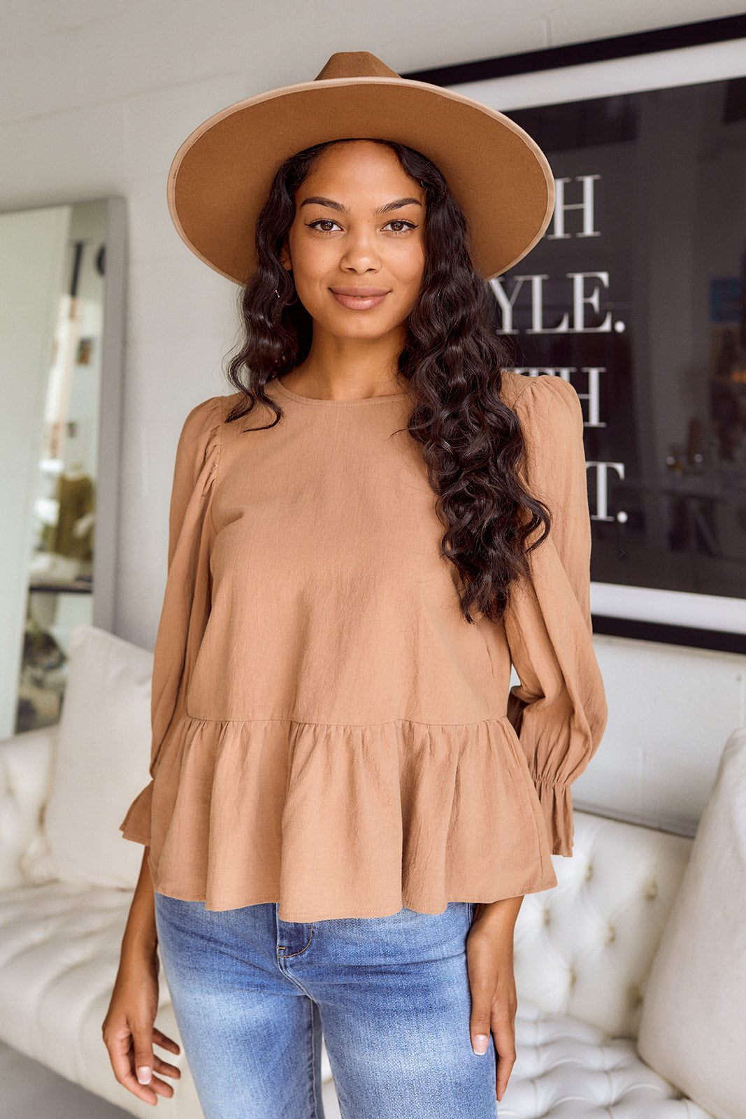 Kemper Tie Back Peplum Top