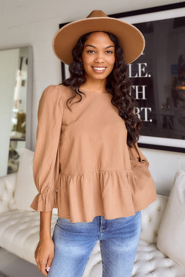 Kemper Tie Back Peplum Top
