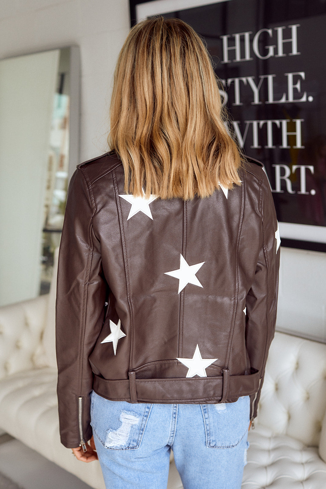Lenci Star Faux Leather Jacket