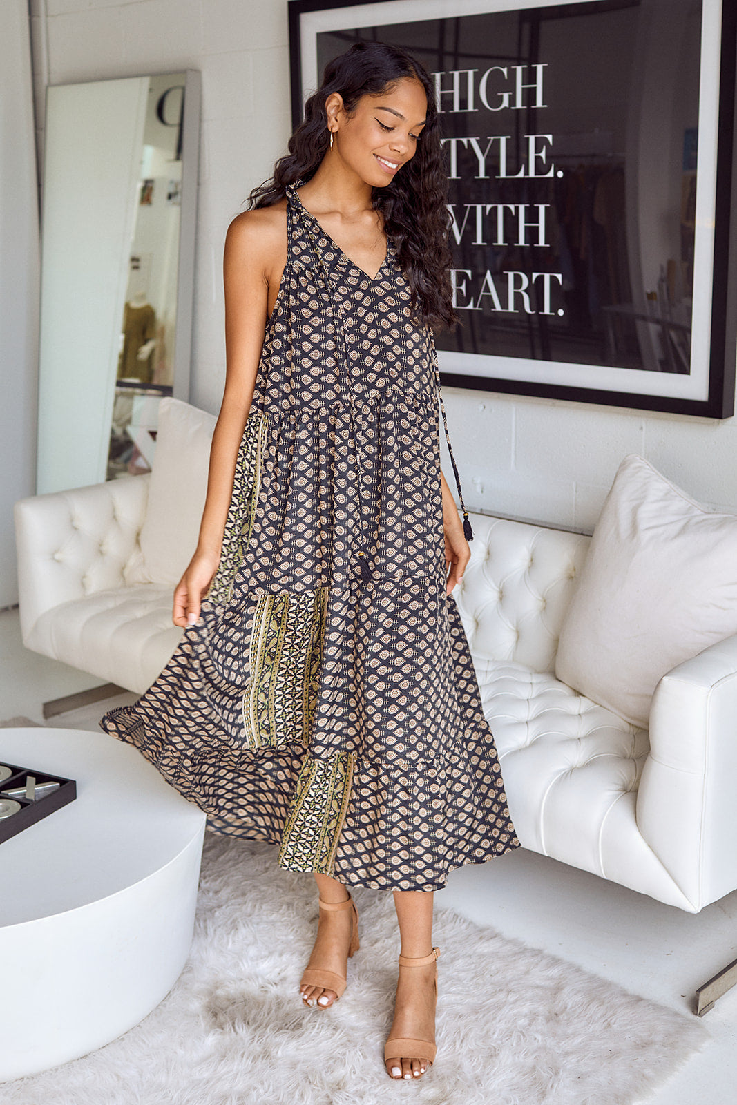 Lyna Sleeveless Printed Maxi Dress