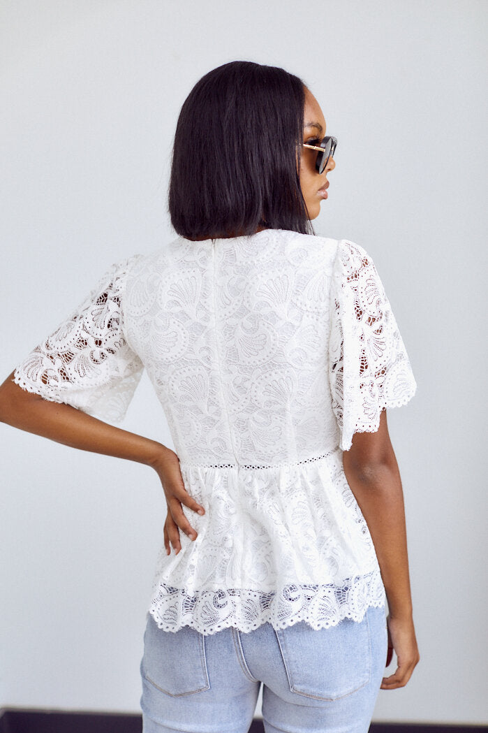 Pauline Lace V Neck Blouse