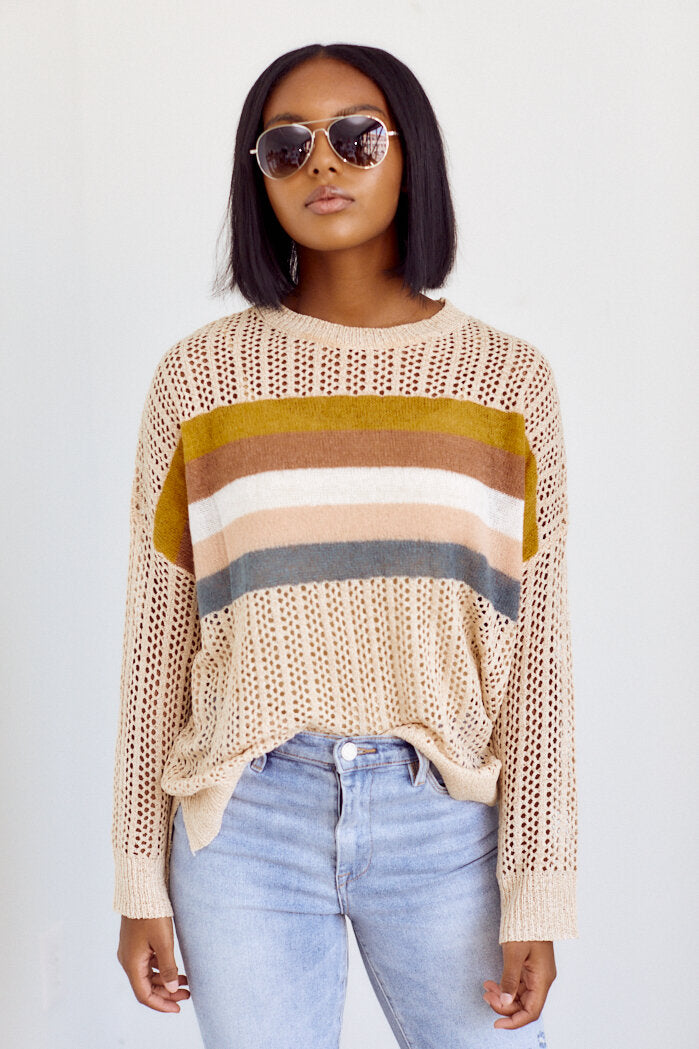 Stone Stripe Lightweight Sweater