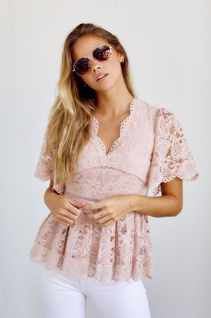 Pauline Lace V Neck Blouse