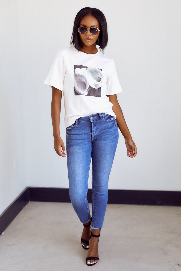 Orchid Print Graphic Tee