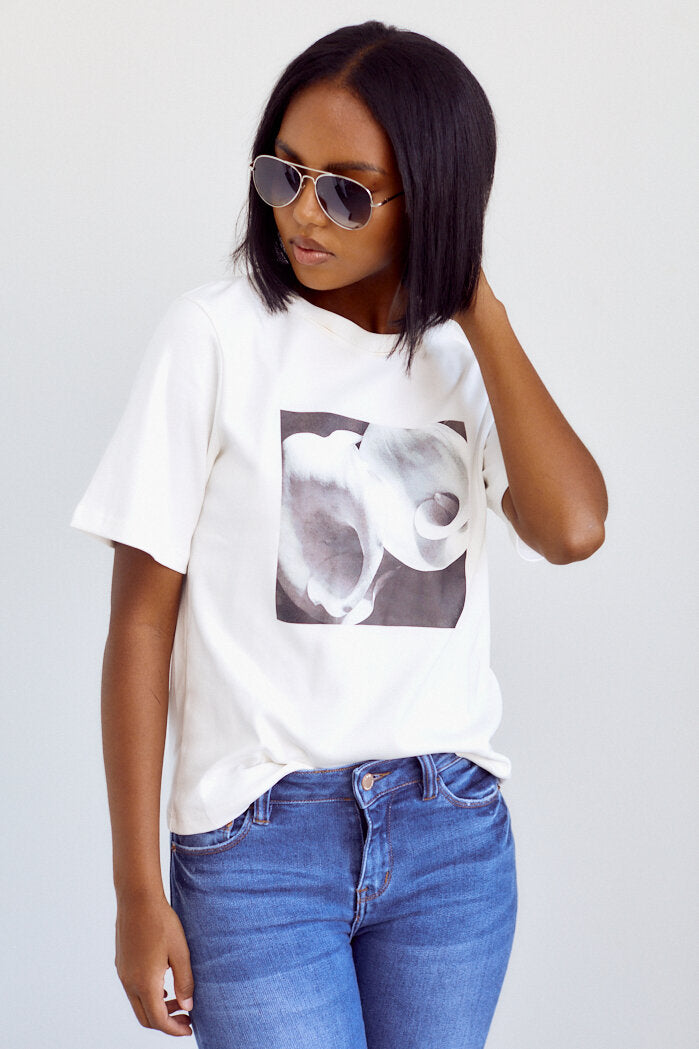 Orchid Print Graphic Tee