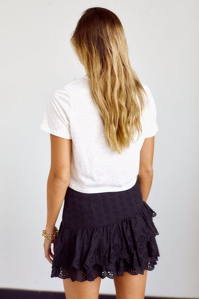 Eula Eyelet Mini Skirt
