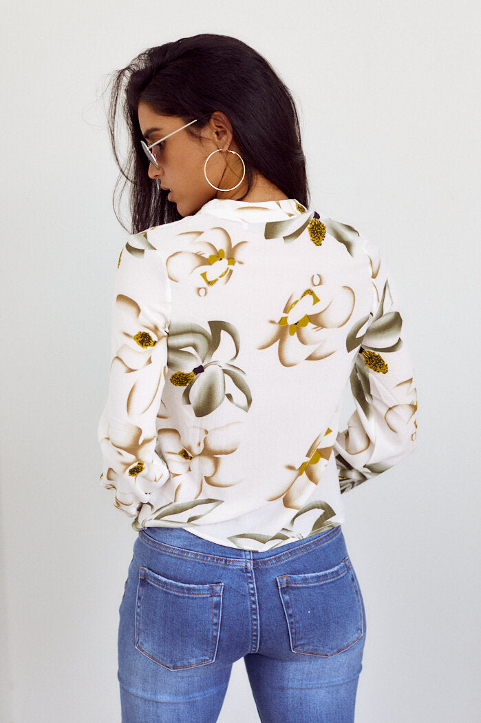 France Long Sleeve Button Down Blouse