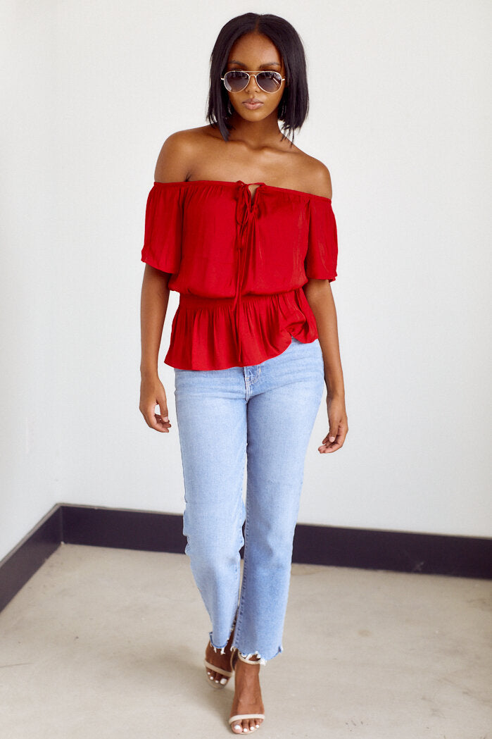 Nara Smocked Detail Peplum Blouse