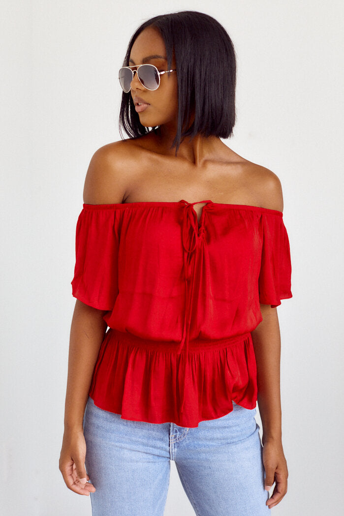 Nara Smocked Detail Peplum Blouse