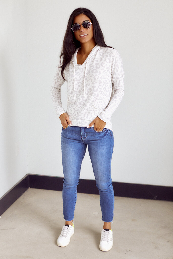 Vita Leopard Print Long Sleeve Hoodie