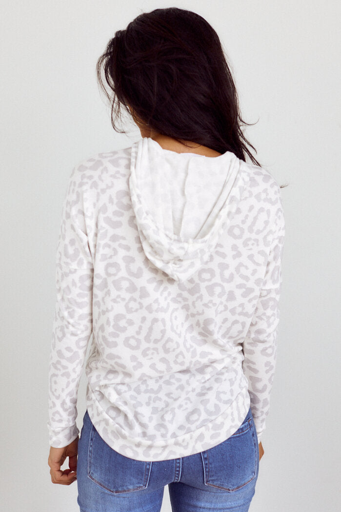 Vita Leopard Print Long Sleeve Hoodie