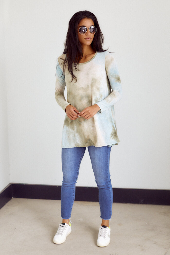 Cora Tie Dye Long Sleeve Crew Neck