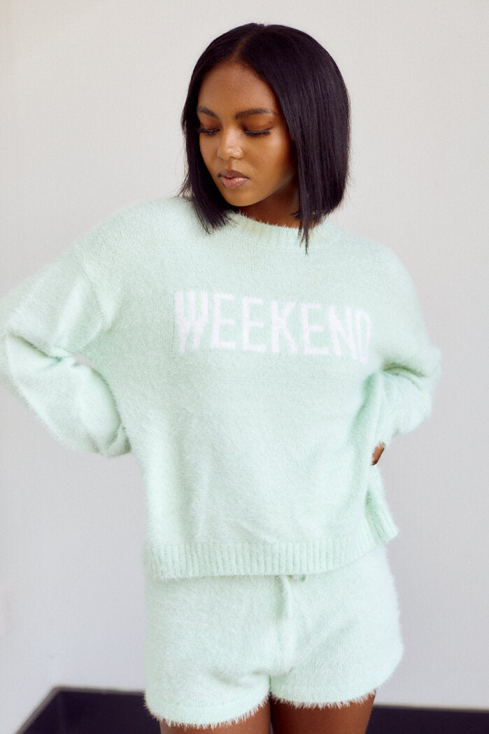 "Weekend" Fuzzy Sweatshirt