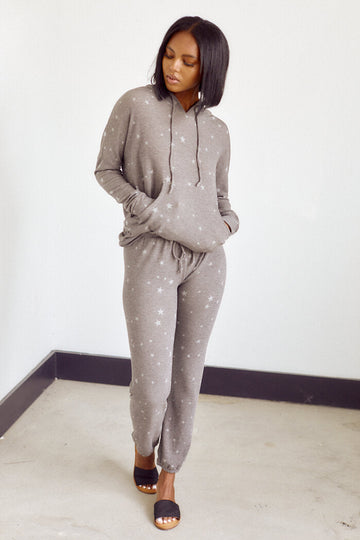Ciara Star Print Fleece Sweatpants