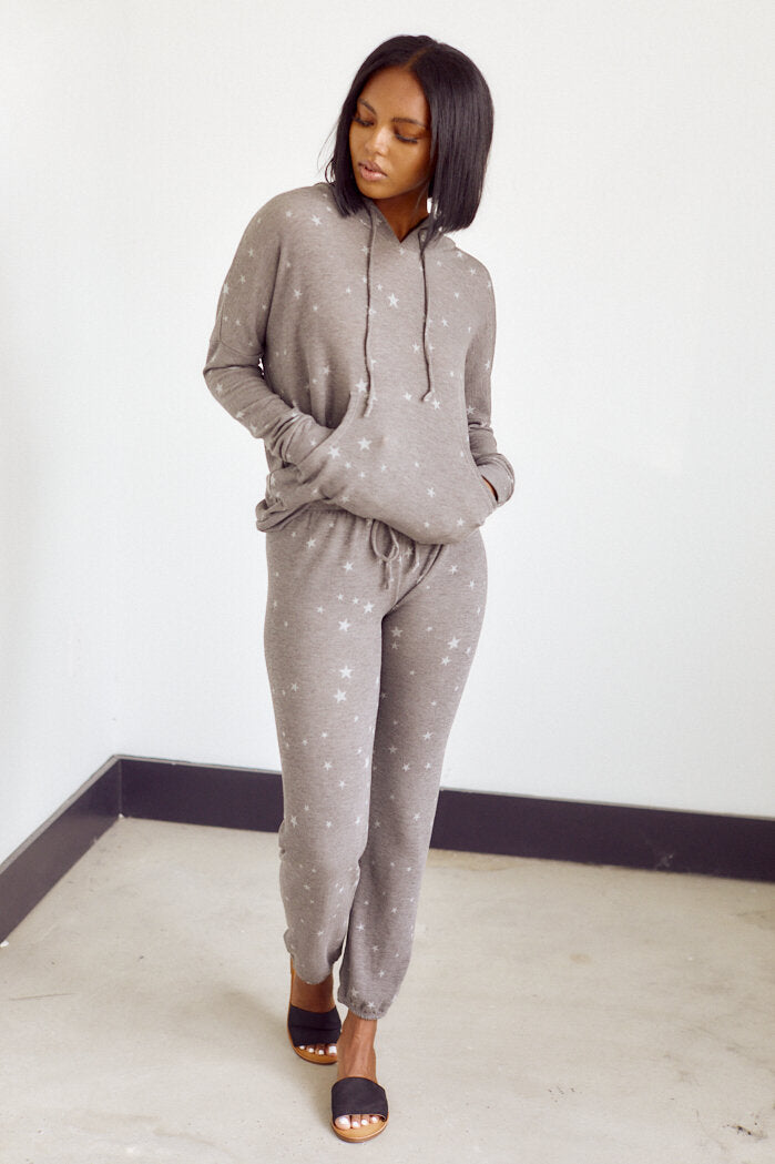 Ciara Star Print Fleece Sweatpants