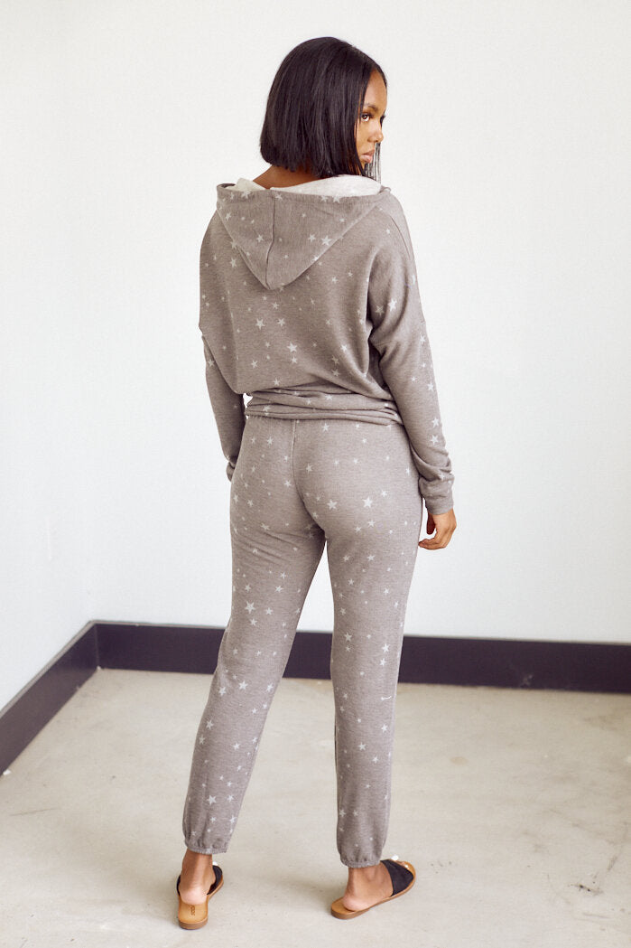Ciara Star Print Fleece Sweatpants