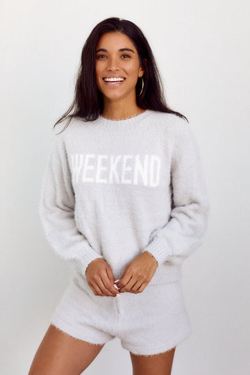 "Weekend" Fuzzy Sweatshirt