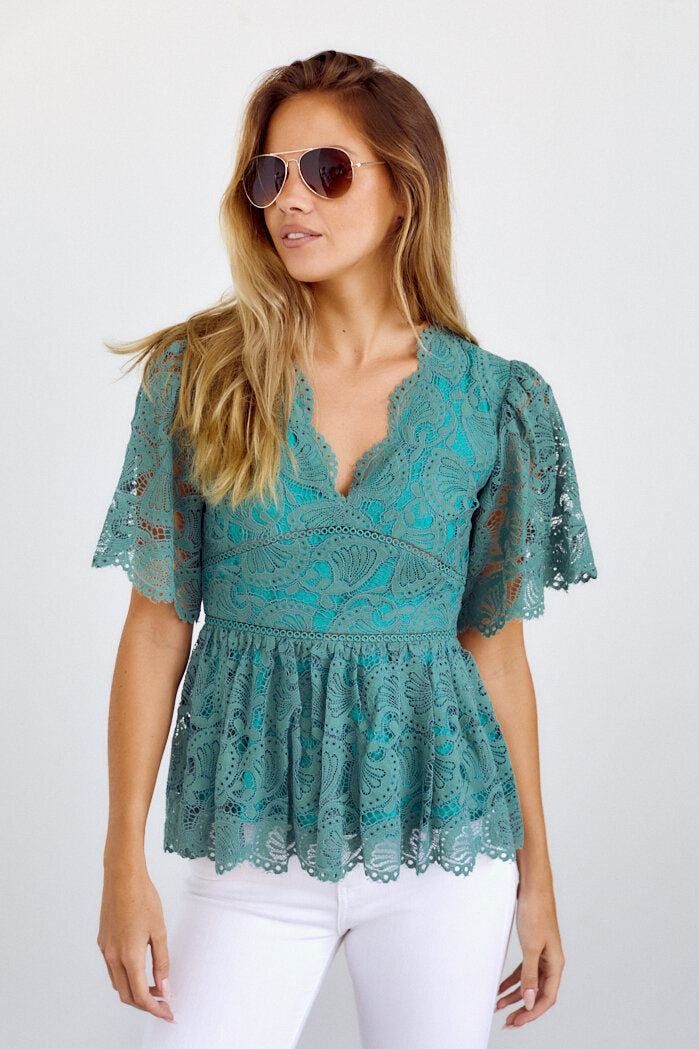 Pauline Lace V Neck Blouse
