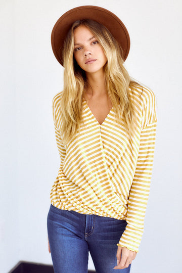 Mellencamp Wrap Style Stripe Top