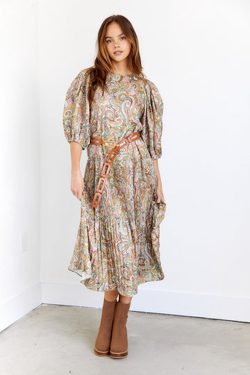 SALE - Kincade Puff Sleeve Midi Dress