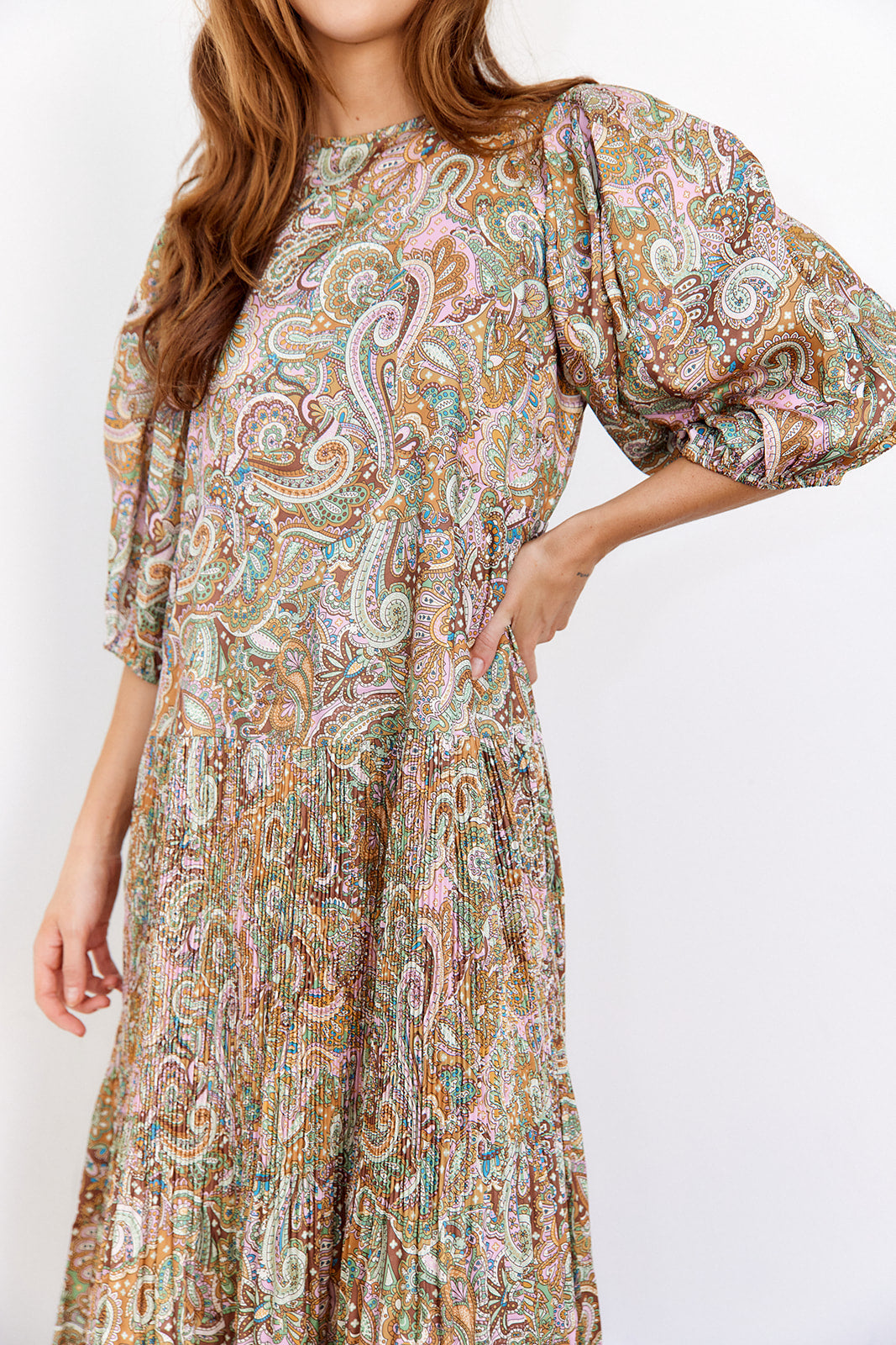 SALE - Kincade Puff Sleeve Midi Dress