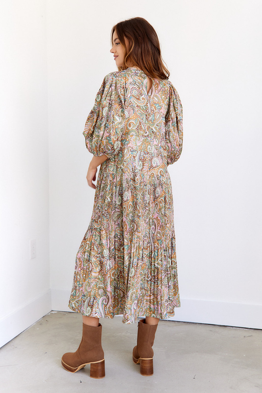 SALE - Kincade Puff Sleeve Midi Dress