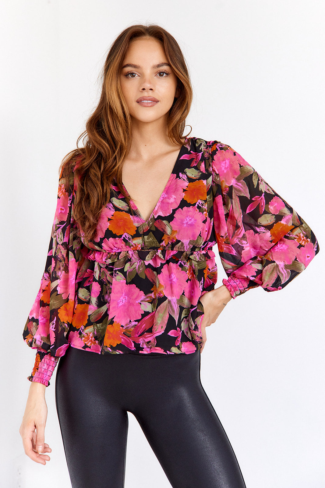 Haley V Neck Floral Top