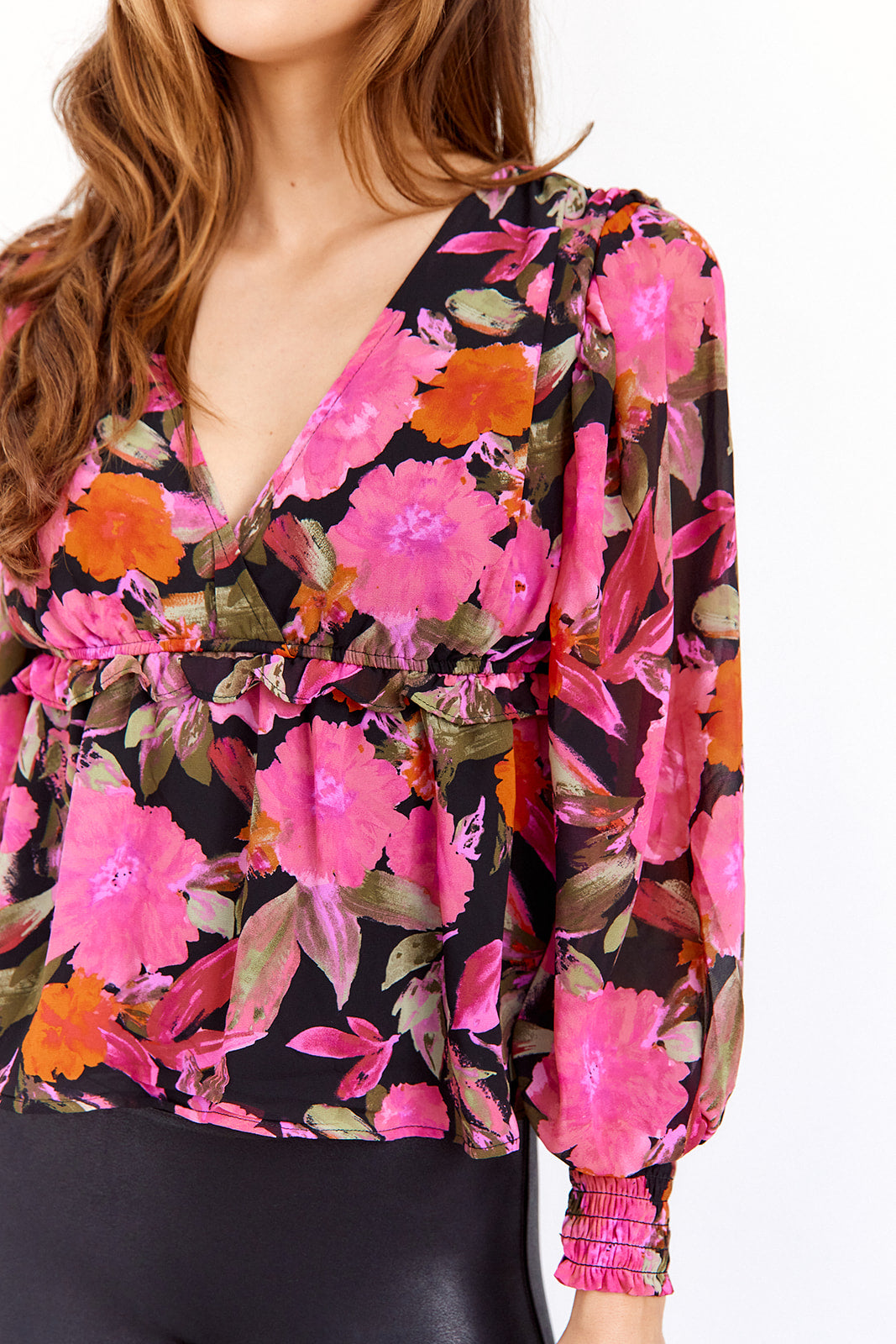 Haley V Neck Floral Top