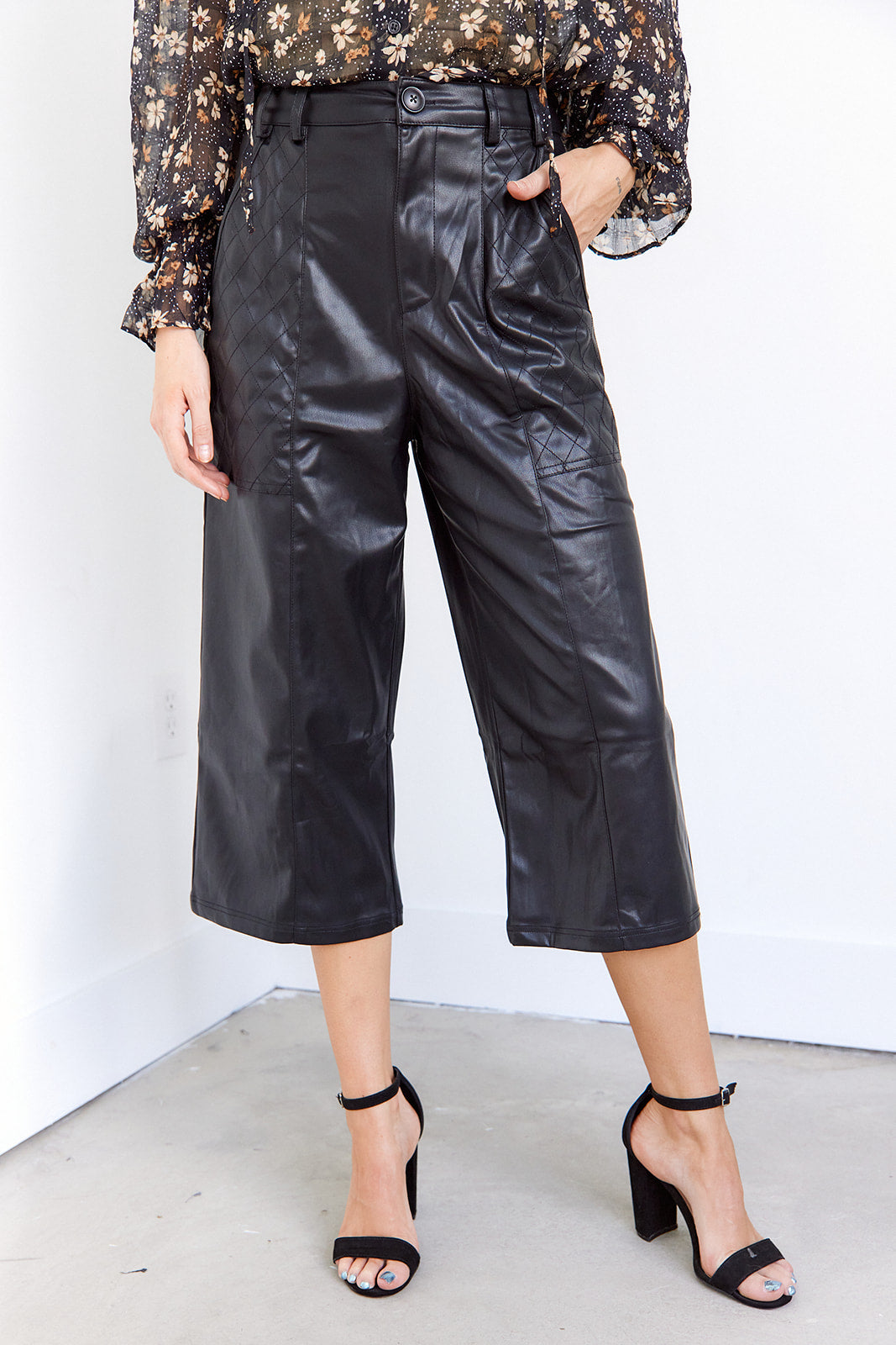 SALE - Kaydee Leather Wide Leg Pant
