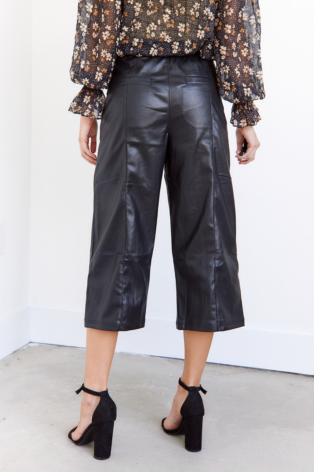 SALE - Kaydee Leather Wide Leg Pant