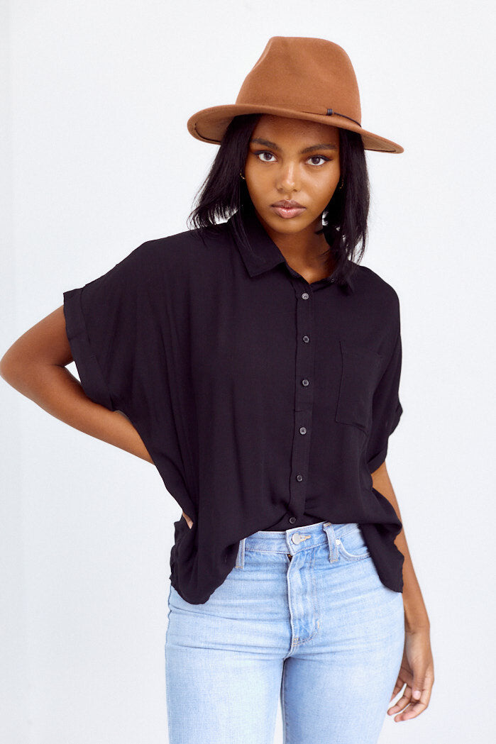 Brighton Short Sleeve Button Down Top