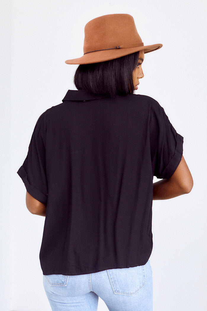 Brighton Short Sleeve Button Down Top