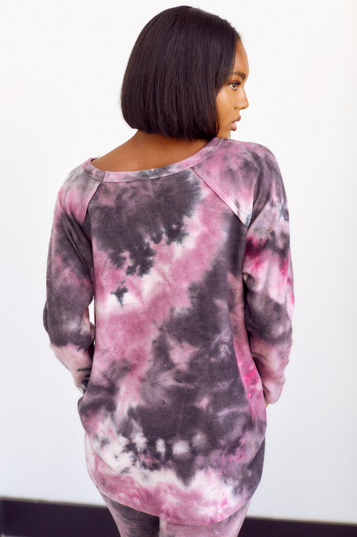 Cecilia Brushed Tie Dye Long Sleeve Top