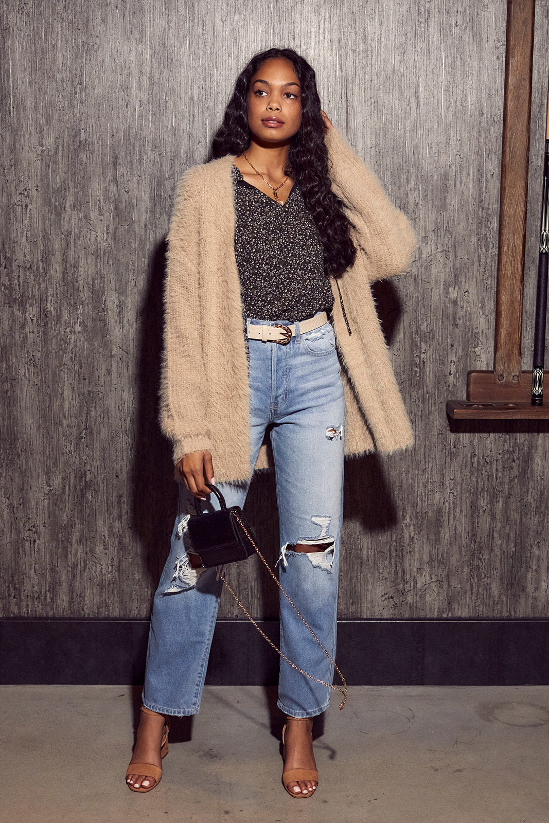 Denni Eyelash Knit Cardigan