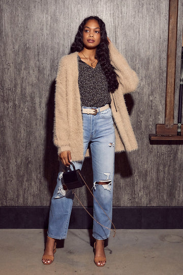 Denni Eyelash Knit Cardigan