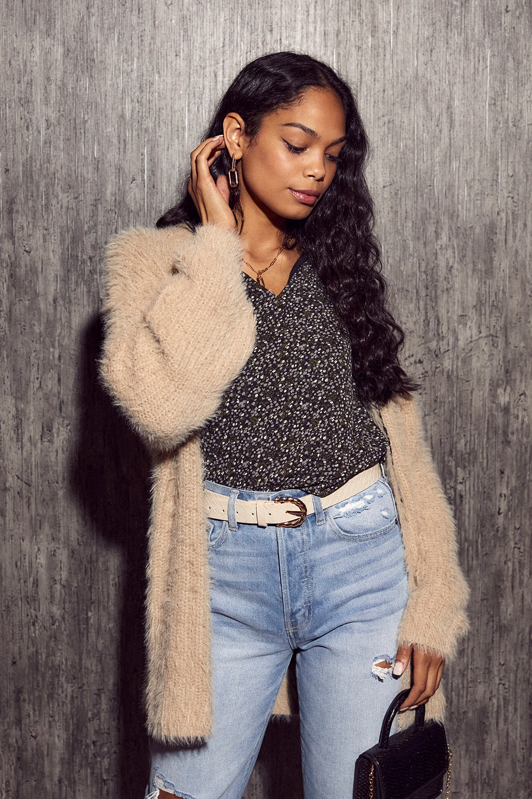 Denni Eyelash Knit Cardigan