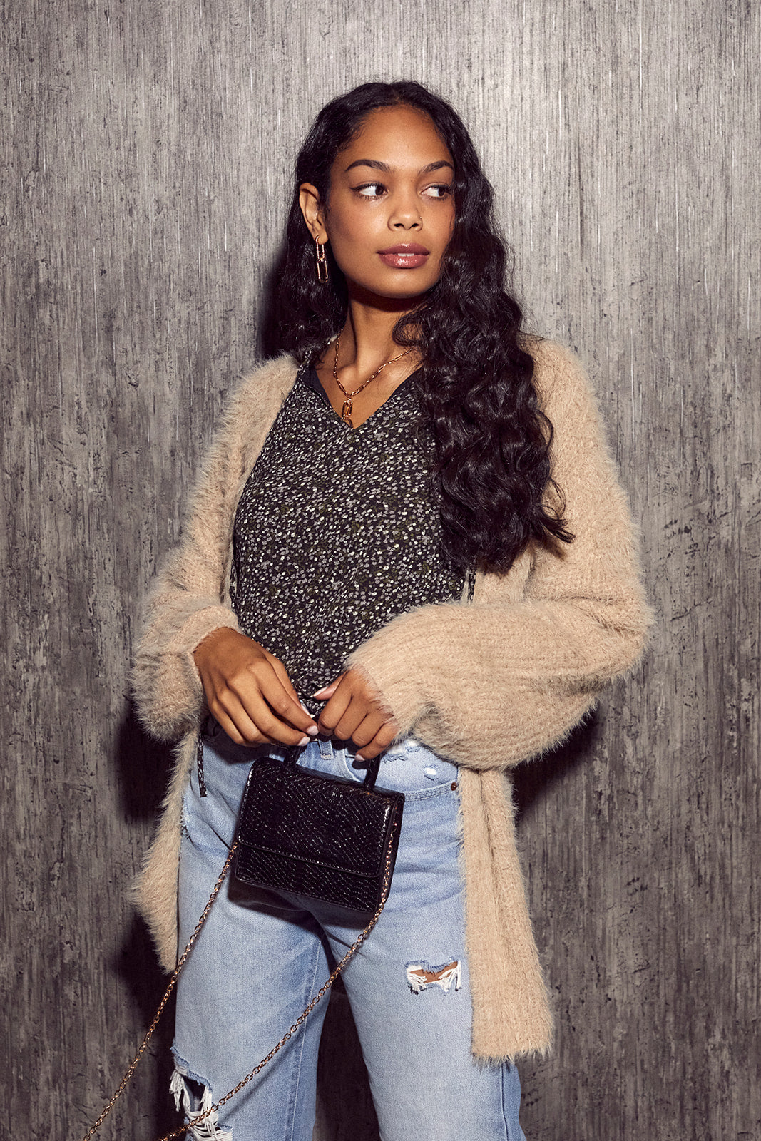 Denni Eyelash Knit Cardigan