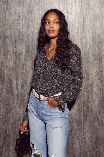 Emmalyn Printed Smocked Long Sleeve Top