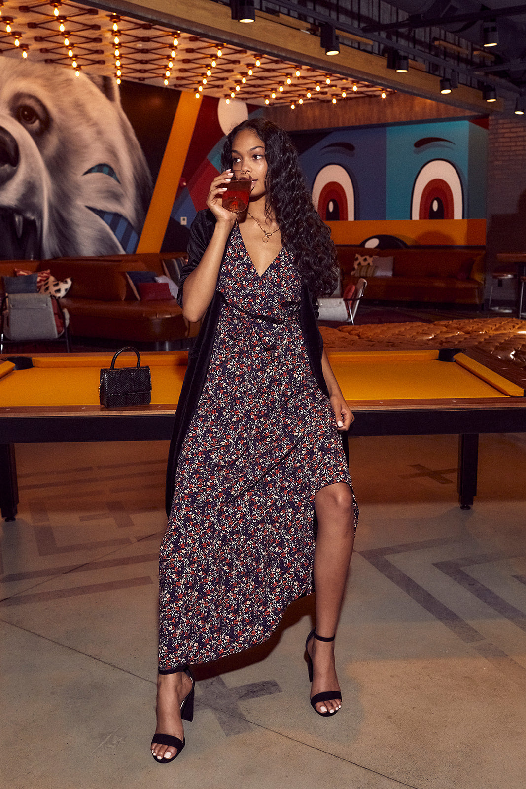 Mirella Floral Ruffled Sleeve Maxi Dress