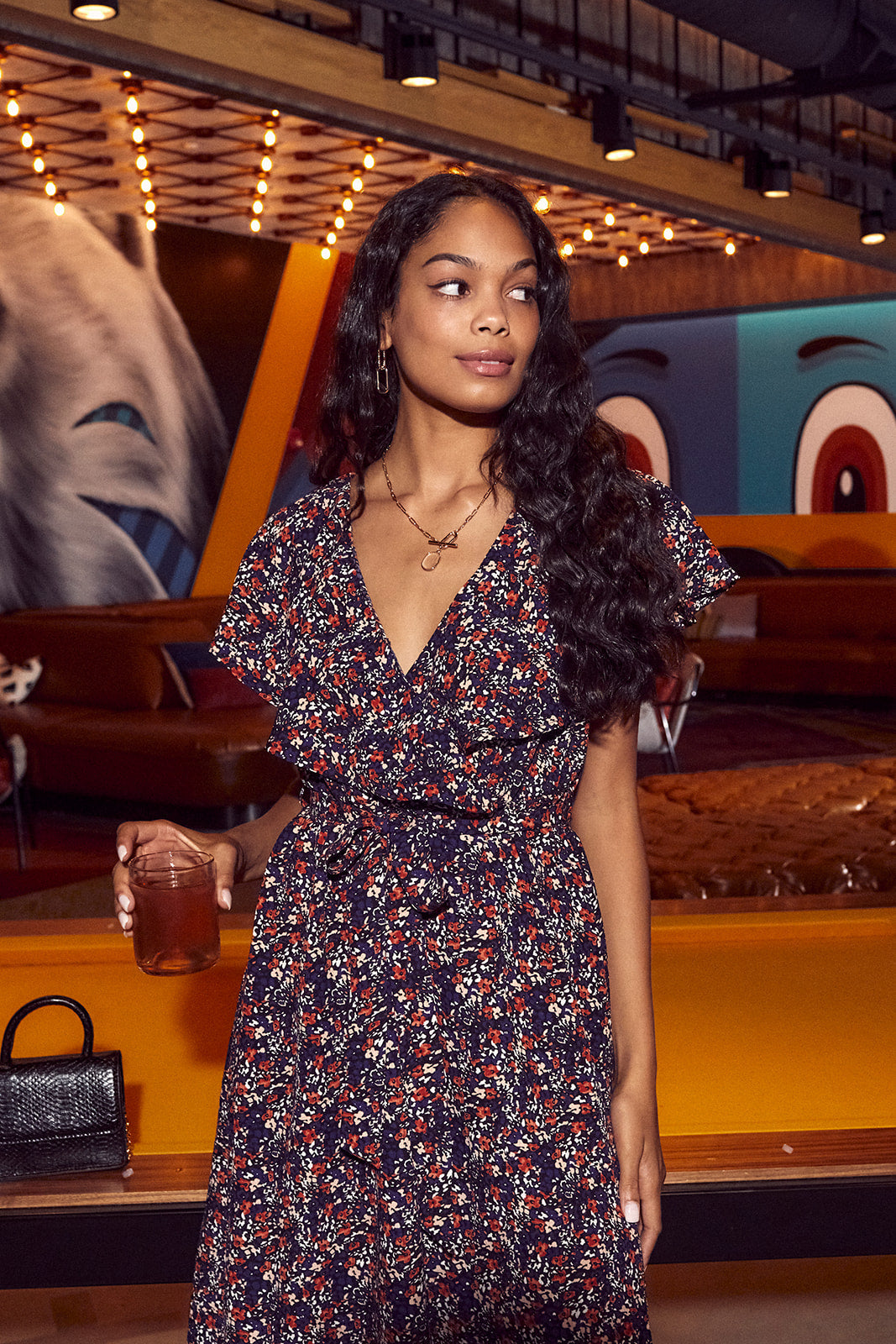 Mirella Floral Ruffled Sleeve Maxi Dress