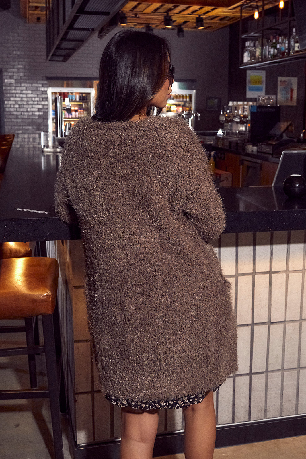 Santos Eyelash Knit Open Cardigan