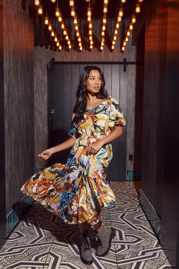 Murphie Floral Printed Midi Dress