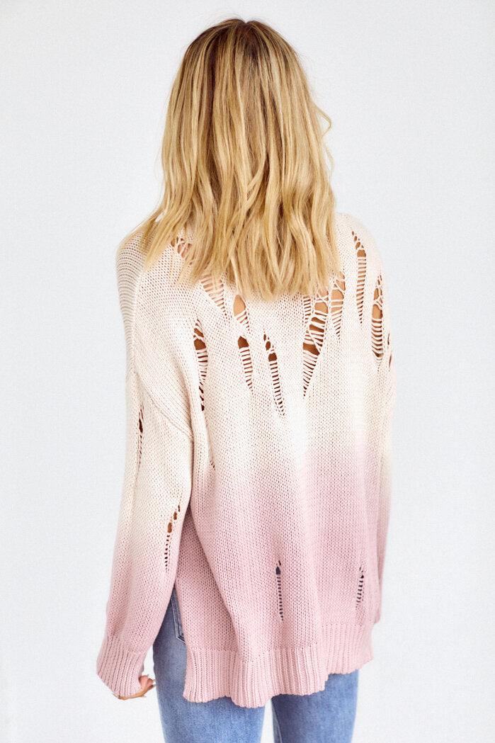 Belaire Distressed Tie Dye Sweater