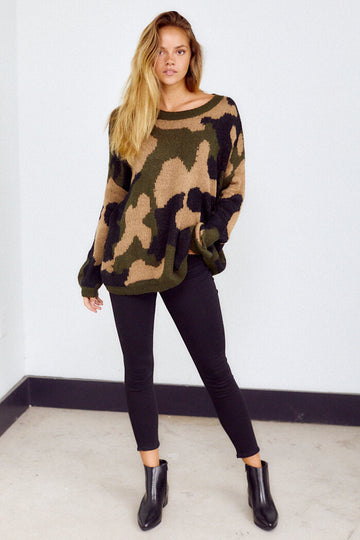 Cher Camo Sweater