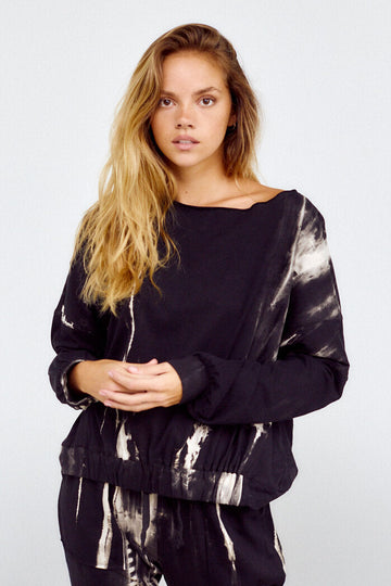 Kinnear Tie Dye Print Pullover With Mask