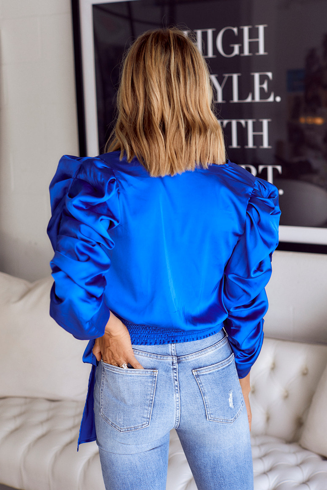 Hardyn Puff Sleeve Tie Waist Blouse